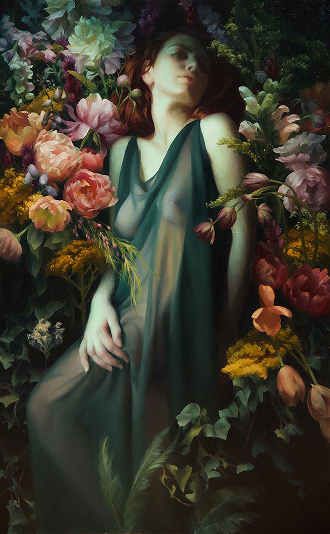 Oil Painting by Adrienne Stein. "Persephone" [Oil on Canvas, 48" x 30"]