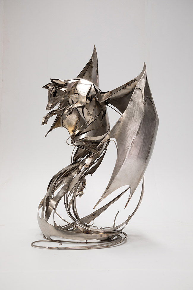 Stainless Steel sculpture by Georgie Seccull. "Transcendence", Stainless Steel, 95cm x 68cm x 60cm
