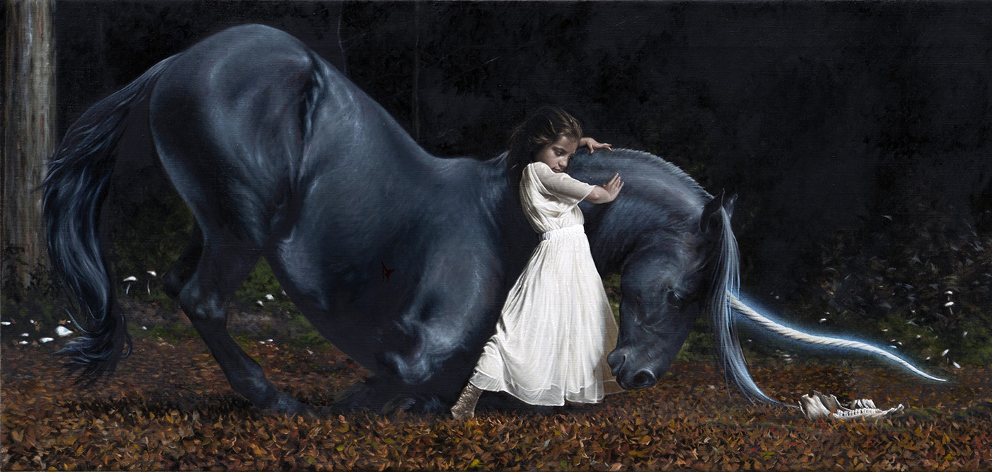 Victor Grasso painting of unicorn