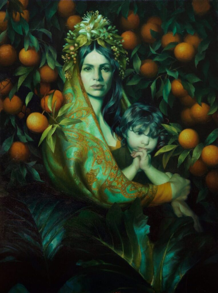 Adrienne Stein-Orange Blossom Madonna-painting