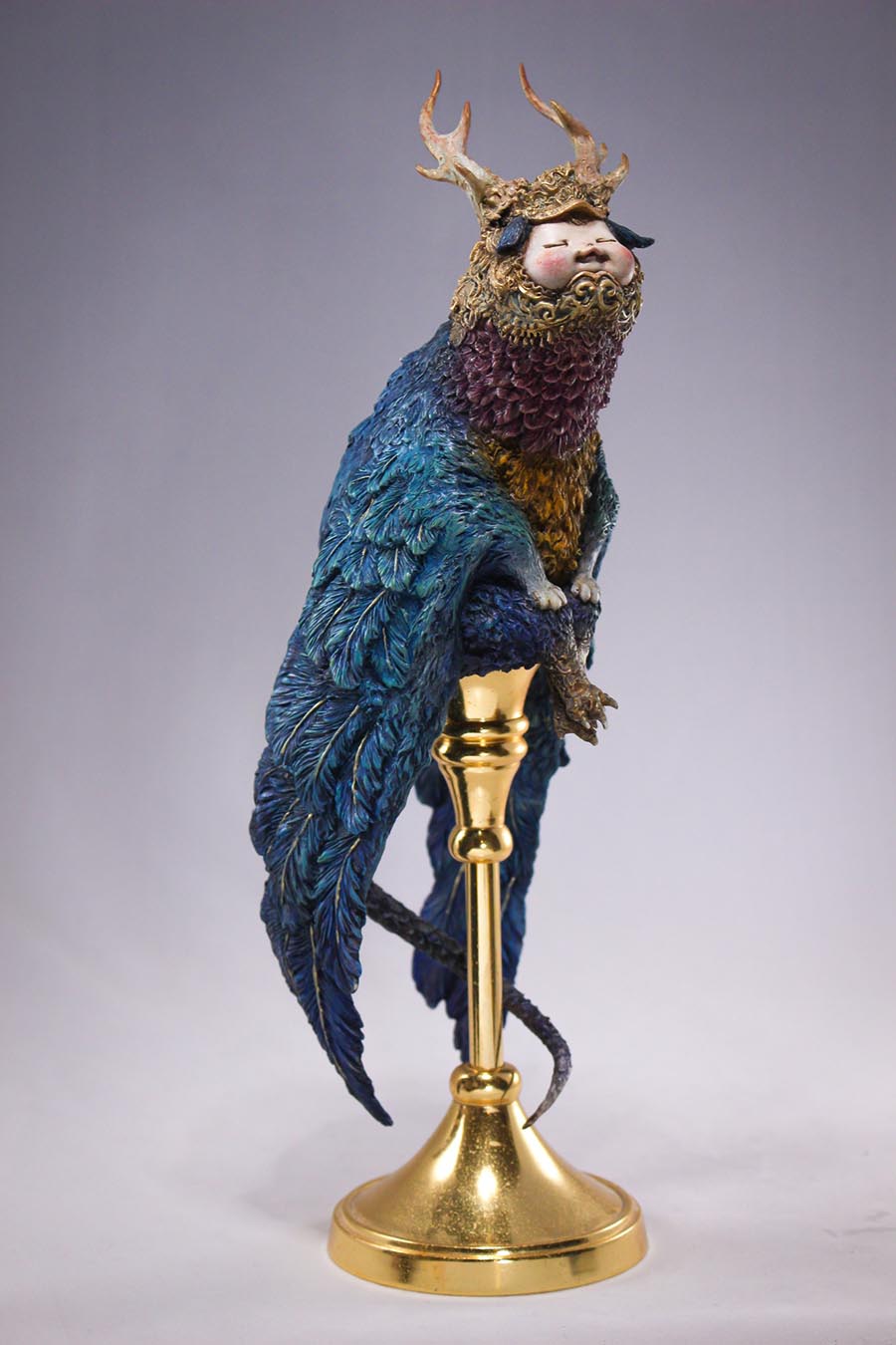 akishi ueda - surreal sculpture - horned bird