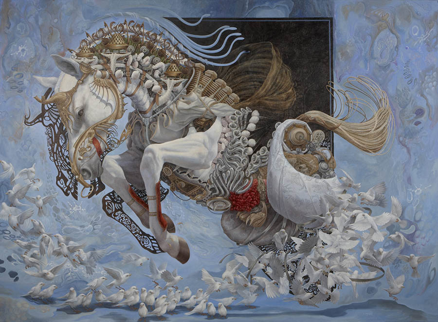 Heidi-Taillefer-painting-horse-doves- surreal art surrealism