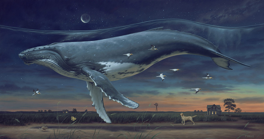 Phillip-A-Singer-painting-whale-farm- surreal art surrealism