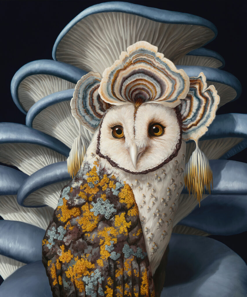 Jon-Ching - pop surrealism owl painting