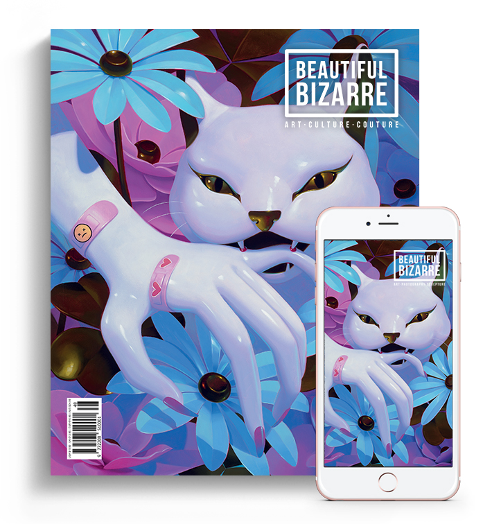 Beautiful Bizarre art magazine - Issue 48 - cover by Megan Ellen MacDonald - print & digital